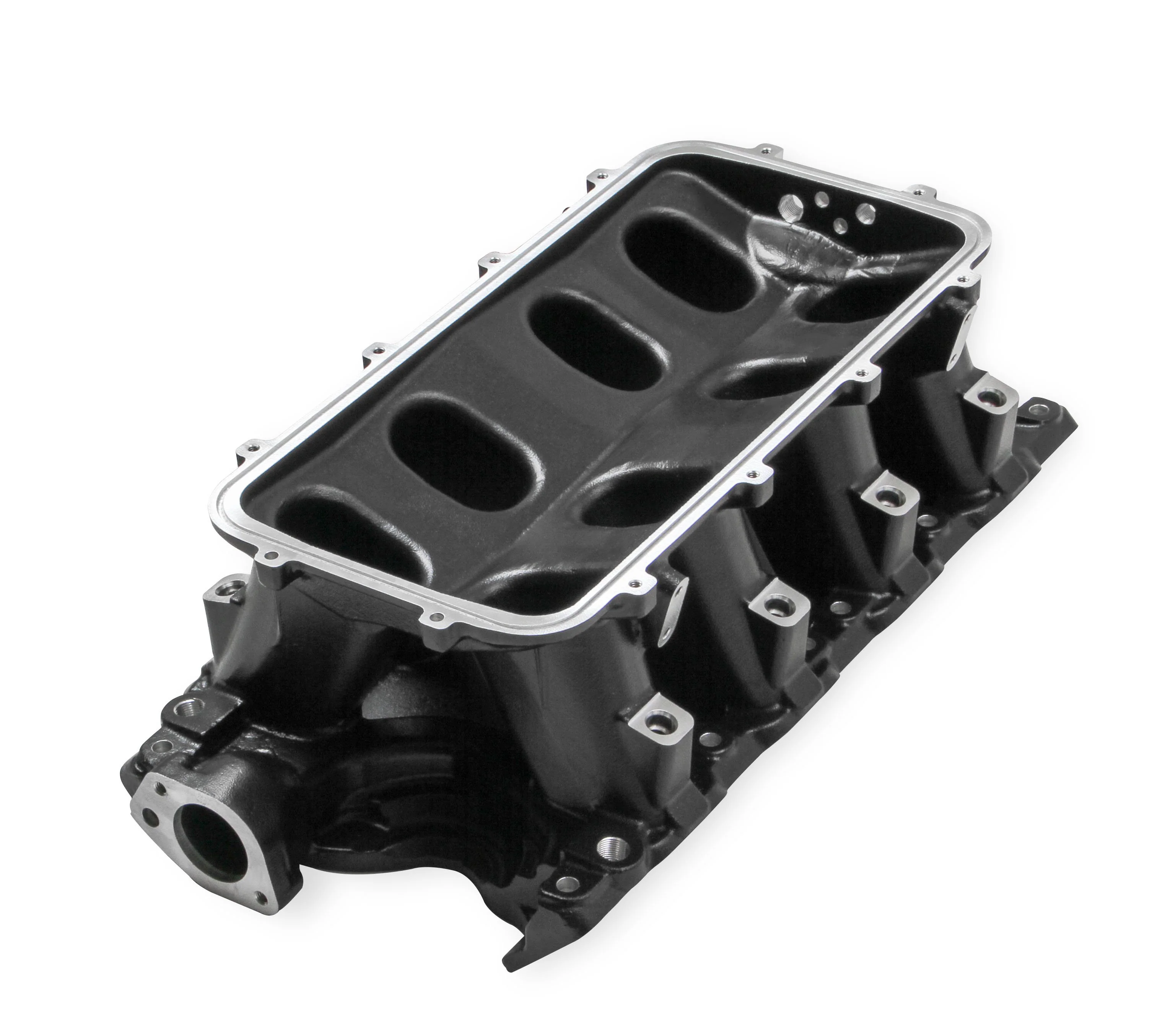 Black 351W Ford Hi-Ram EFI Manifold 105mm LS Throttle Body Flange Top - Image 6
