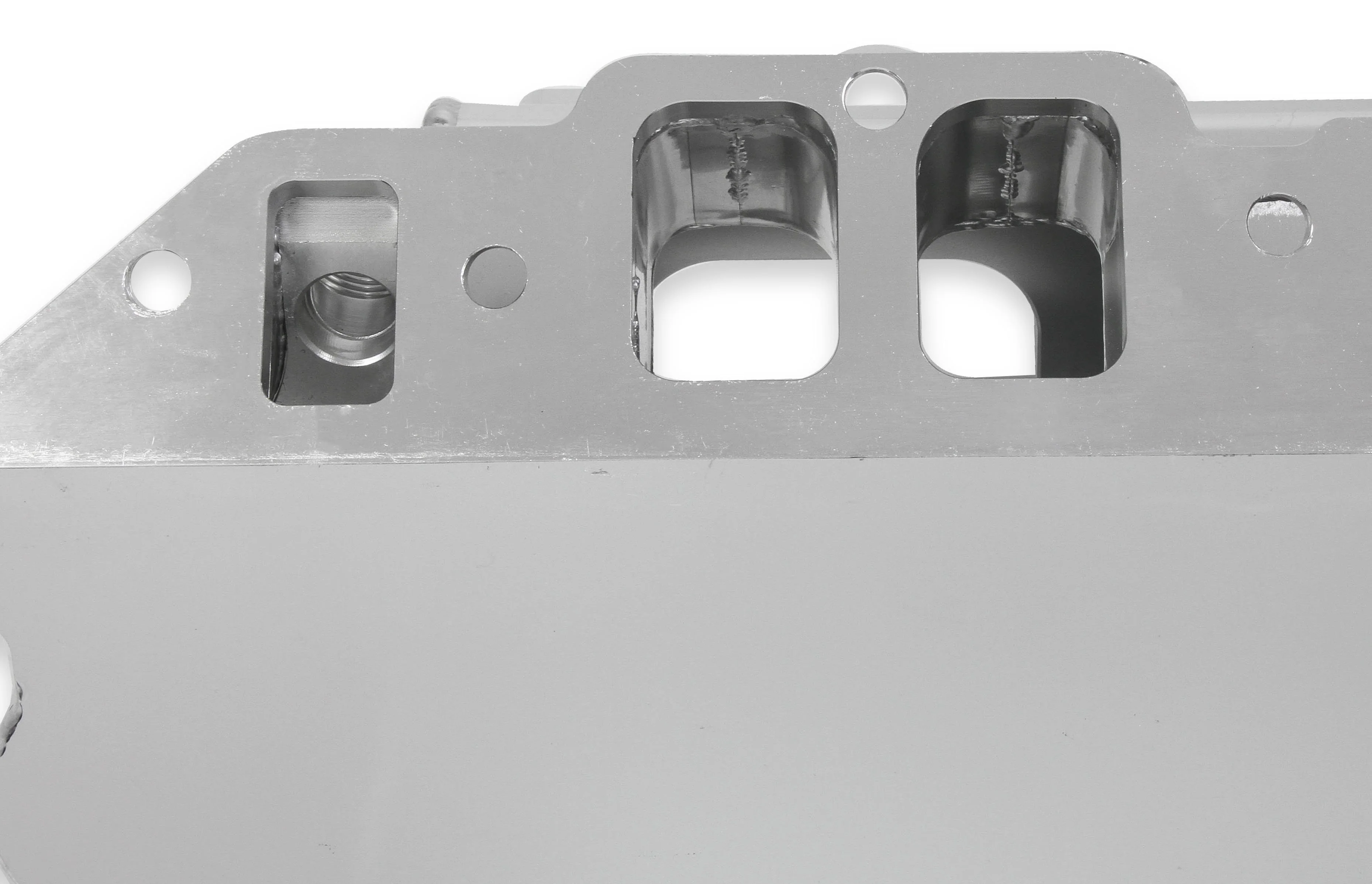 Fabricated Intake Manifold BBC Single Plane 2 x 4150 Silver with Sniper Logo - Image 8