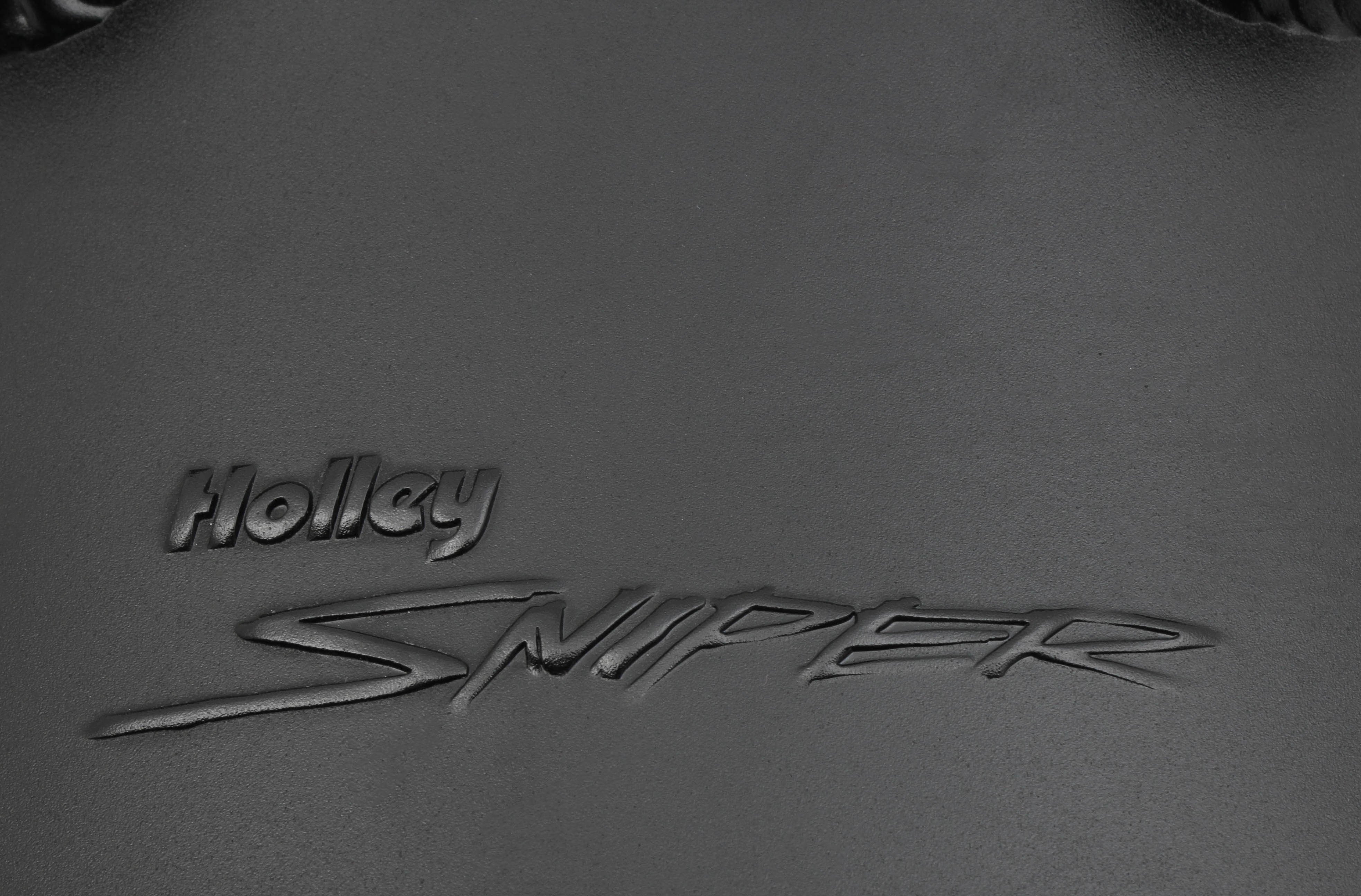 Fabricated Intake Manifold BBC Single Plane 2 x 4500 Black with Sniper Logo - Image 3