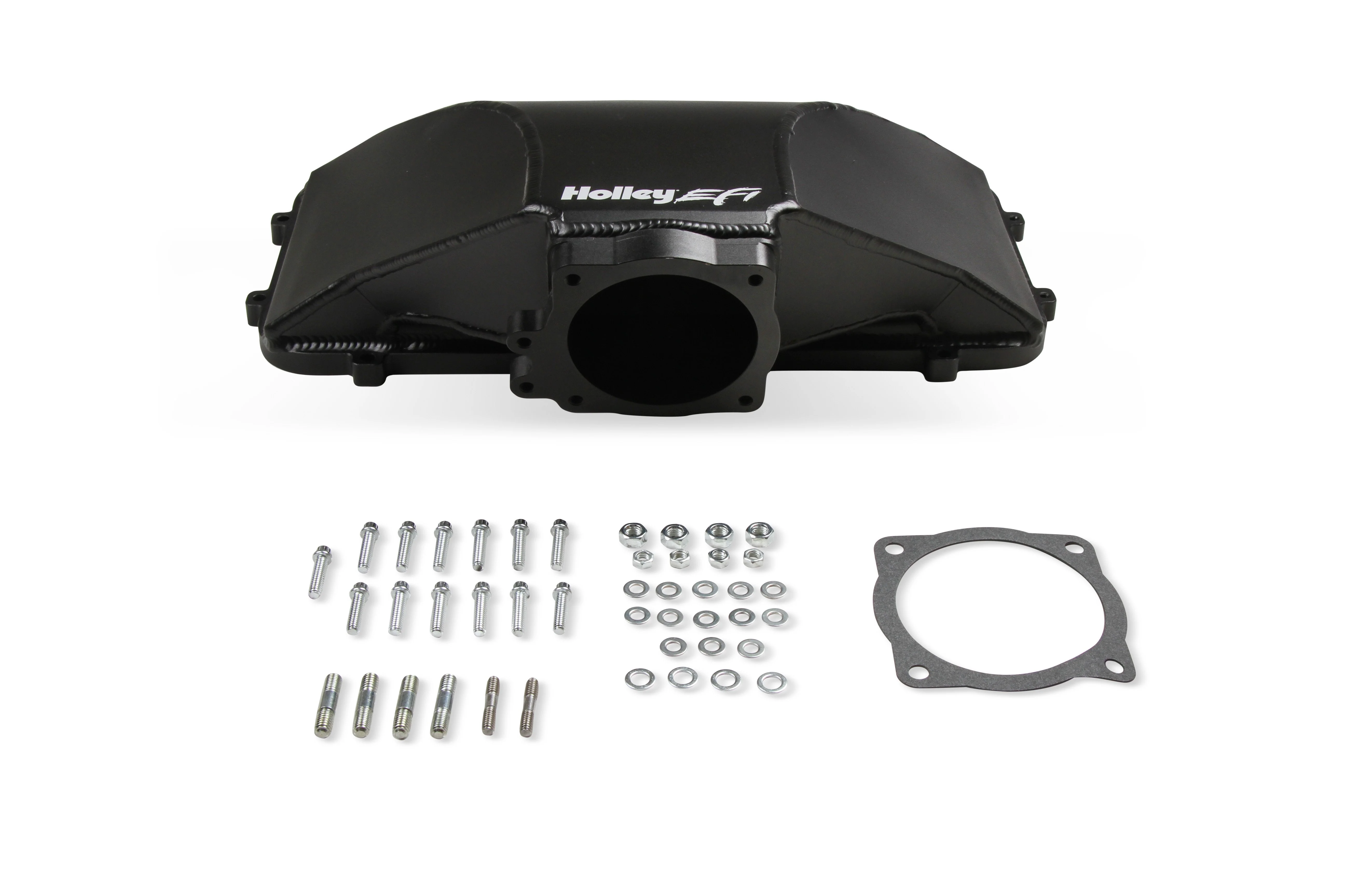 HI-RAM 95MM Fabricated Side Mount Plenum Top - Black Finish- 86-95 Ford 5.0 Style - Image 2