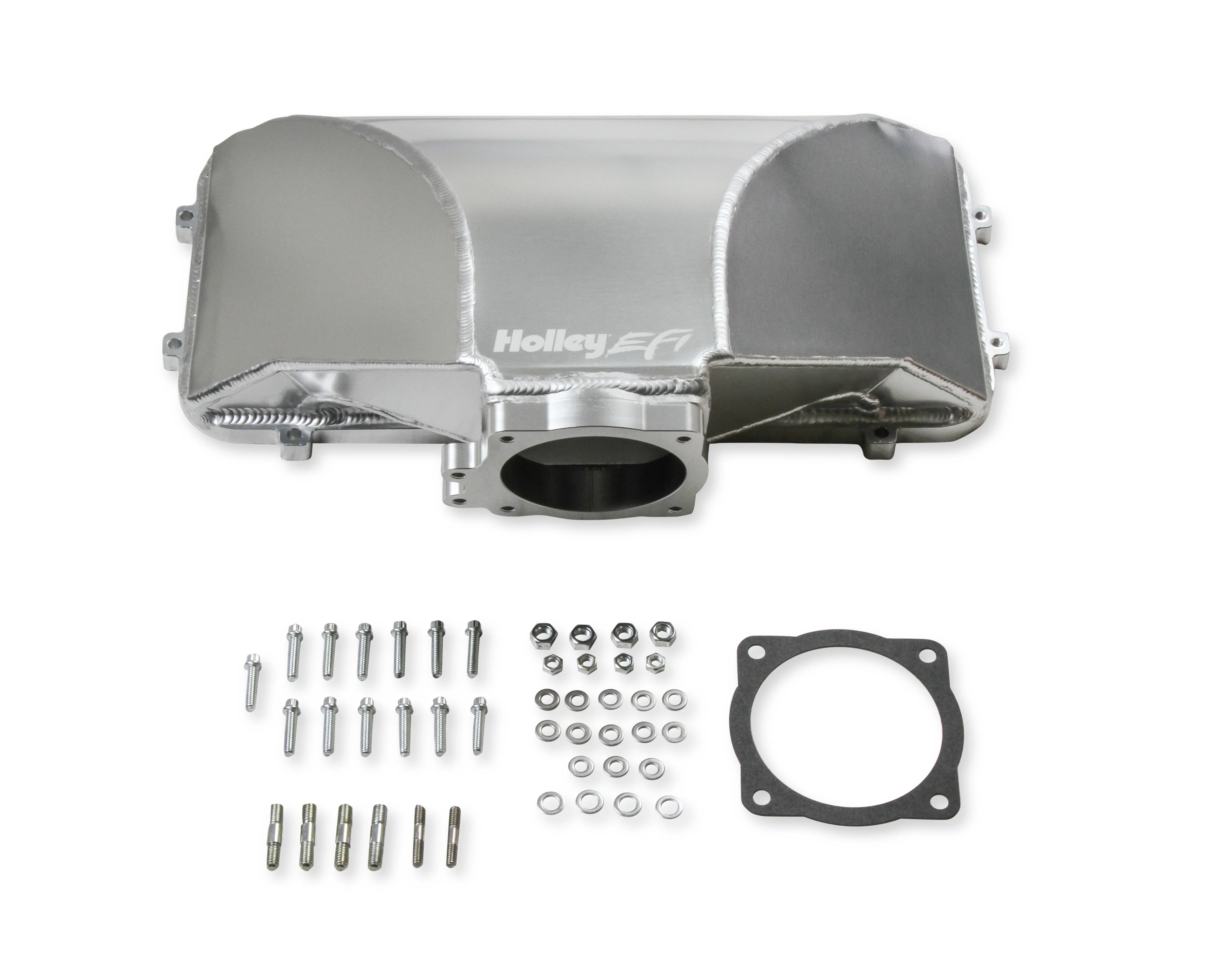 HI-RAM 95MM Fabricated Side Mount Plenum Top - Silver Finish- 86-95 Ford 5.0 Style - Image 2