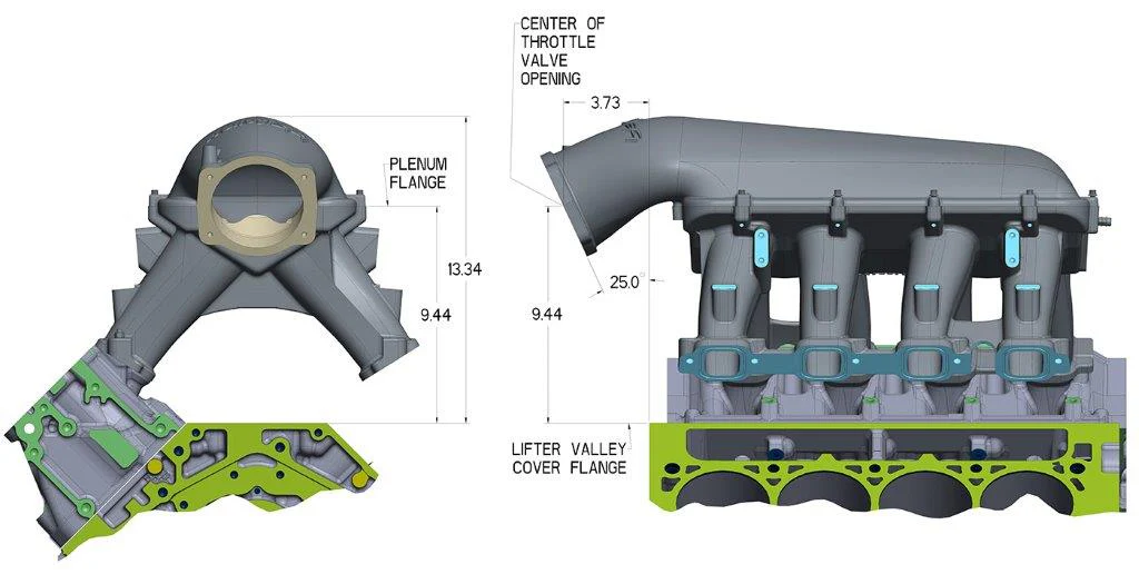 Hi-Ram Intake Manifold - GM LT1 - 1 x 92mm LS Throttle Body (Longitudinal Mount) w/out Port EFI Provisions - Image 2