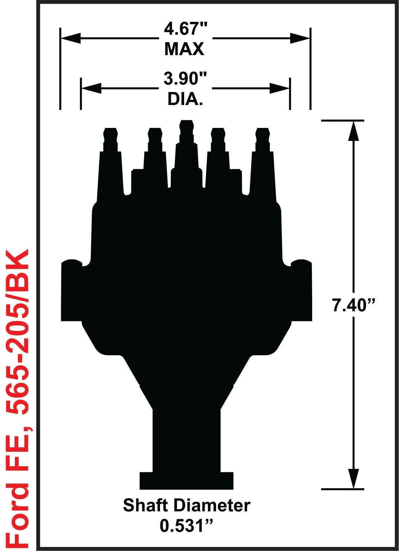 Holley EFI Dual Sync Ford FE Distributor, Black - Image 2