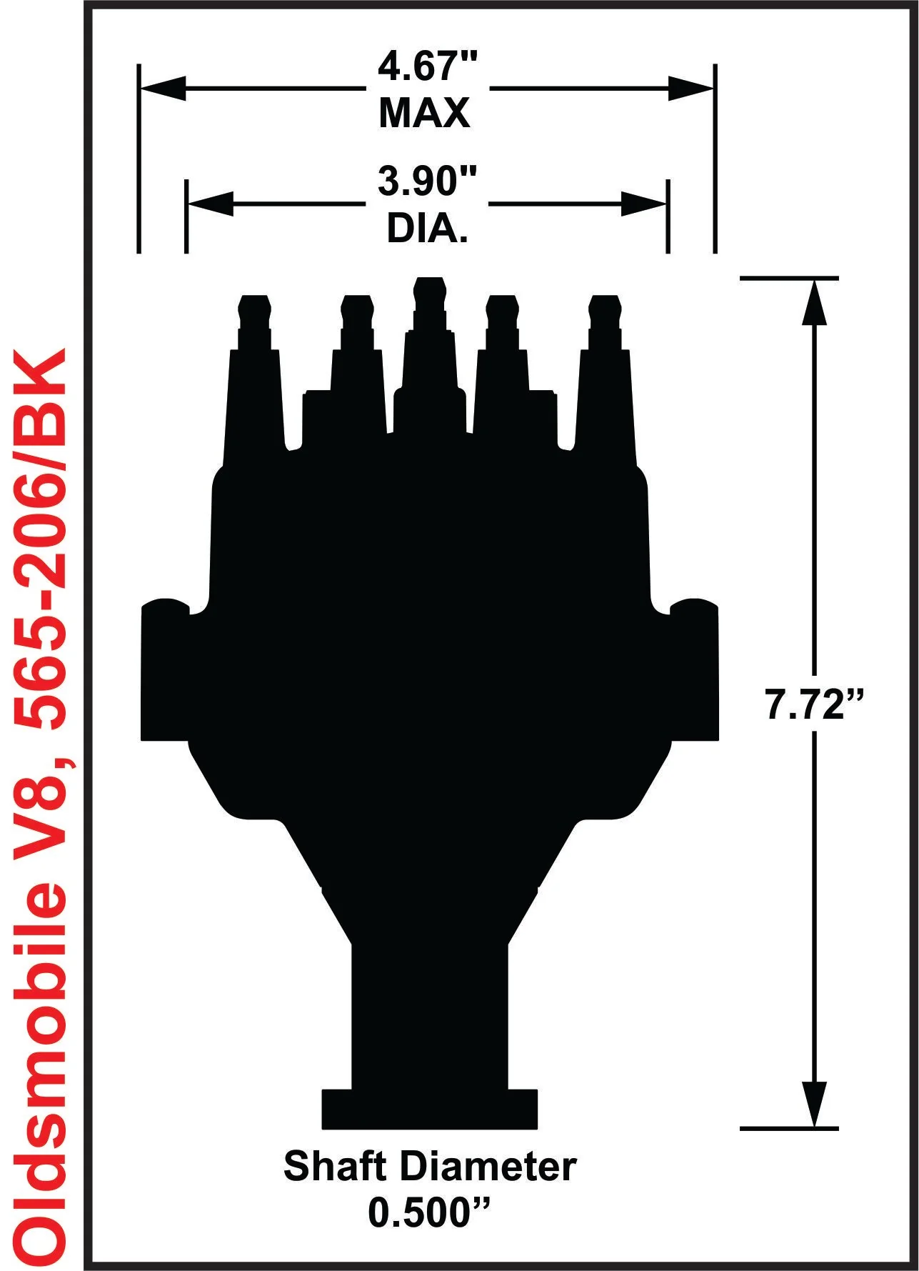 Holley EFI Dual Sync Oldsmobile Distributor, Black - Image 2