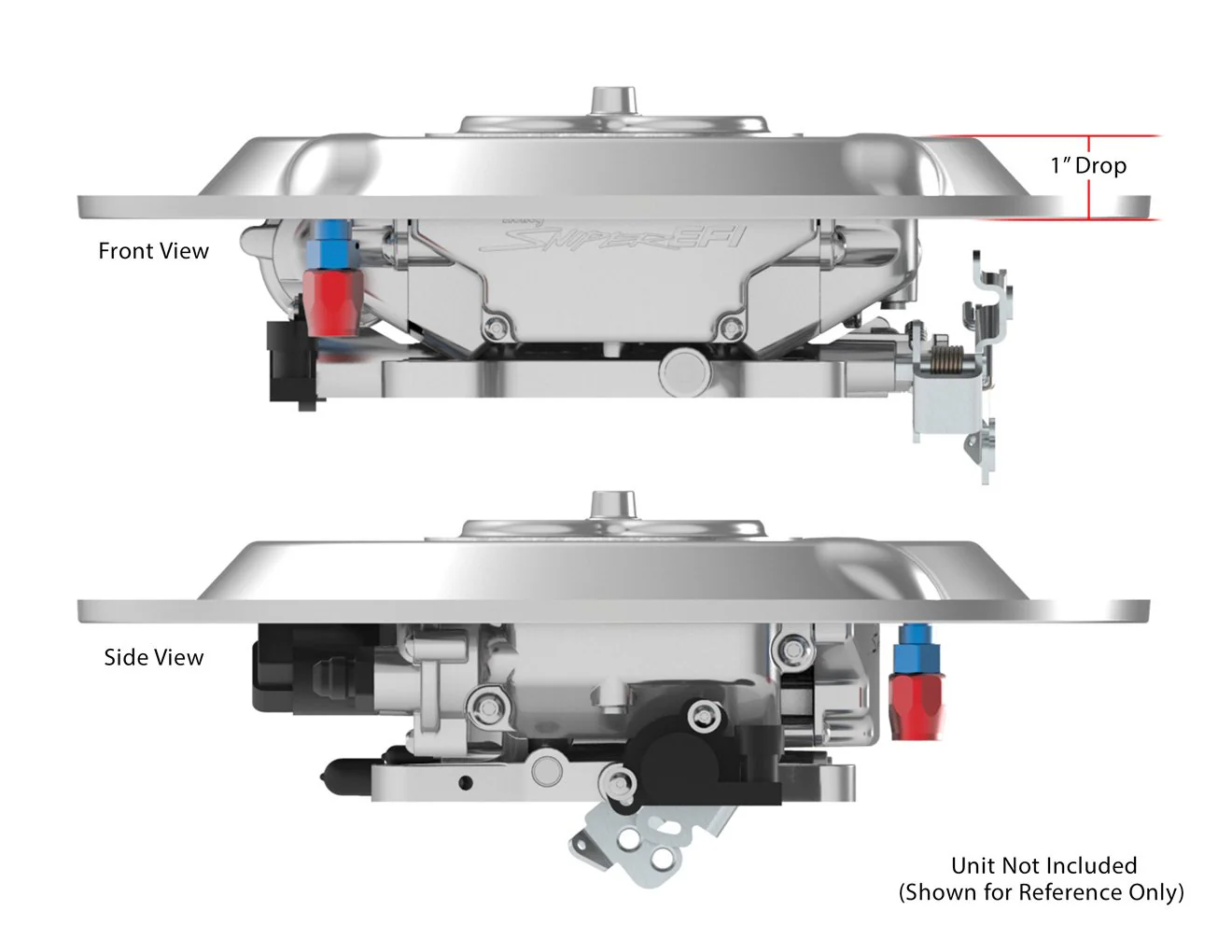 Sniper EFI Air Cleaner Drop Base - Chrome - Image 4