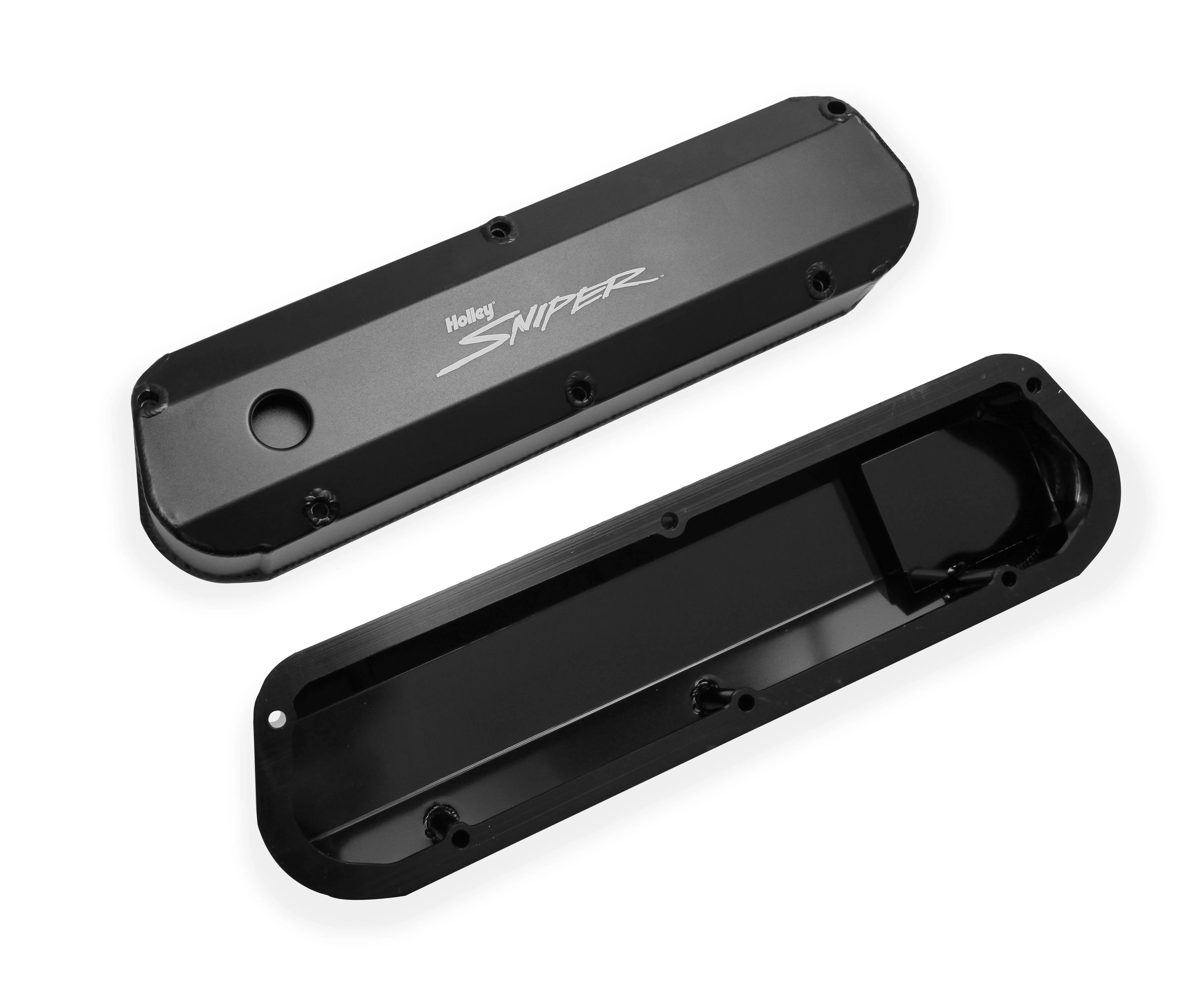 Sniper Valve Cover - Fabricated Aluminum - Ford Small Block - Long Bolt - Black - Image 4